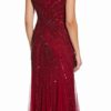 Adrianna Papell Women's Sequin Off Shoulder Gown - Cranberry, Size 8 (M)