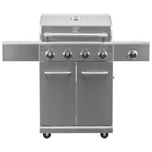 Kenmore PG-40405S0L-SE 4 Burner Outdoor Patio Propane Gas BBQ Grill with Searing Side Burner, Stainless Steel